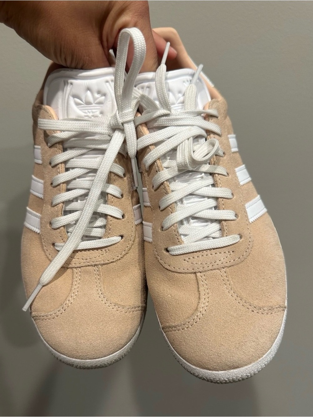 adidas Women's Gazelle Suede Sneakers in Beige and White